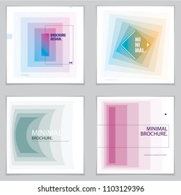 Brochure Design Templates minimal design. Modern Geometric Abstract vector backgrounds set. Simple shapes minimal geometric illustrations.