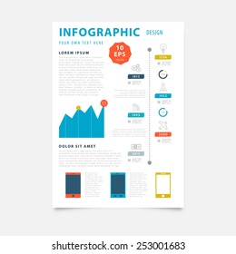 Brochure Design Templates. Mobile Technologies, Applications and Online Services Infographic Concept. Diagrams, Charts and Options for Prints, Flyers, Banners and Websites Design.