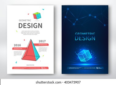 Brochure design templates. Poster with geometric shapes. Flyer abstract design.