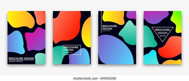 Brochure design with trendy neon gradients. Vector illustration.