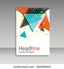 Brochure design triangle template vector