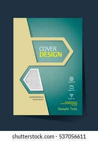 Brochure design vector template in A4 size. Annual report. Abstract book cover. Presentation cover. Vector illustration.