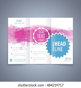 brochure design watercolor background insert tri fold template booklet design blueprint leaflet design cover brochure design mockup folder design page folder design concept promotion design vector wat
