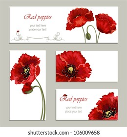 Brochure designs with red poppies and ladybugs