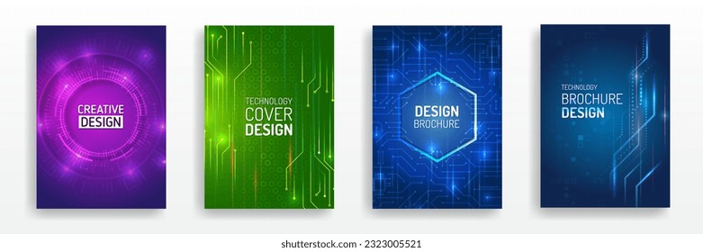 Brochure digital template. Abstract digital certificate, high-tech layout for presentation medicine and science. Modern posters are suitable for business webinars. Contemporary technology cover design