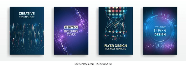 Brochure digital template. Abstract digital certificate, high-tech layout for presentation medicine and science. Modern posters are suitable for business webinars. Contemporary technology cover design