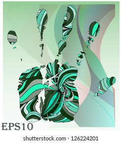 The brochure drawn by hand, the hand image, abstraction, lines. EPS10