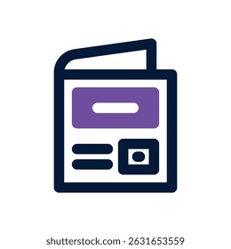 brochure duotone icon. Sleek and modern vector icon for websites, mobile apps, marketing materials, and corporate design. Fully scalable and ready to use.