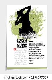 Brochure, ebook or presentation mockup with music event subject, vector illustration easy to editable