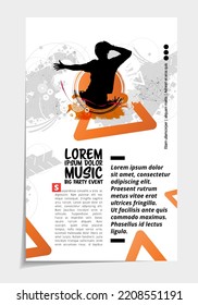 Brochure, ebook or presentation mockup with music event subject, vector illustration easy to editable