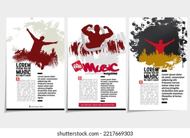 Brochure, ebook or presentation mockup with music event subject, vector illustration easy to editable