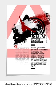Brochure, ebook or presentation mockup with music event subject, vector illustration easy to editable