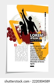 Brochure, ebook or presentation mockup with music event subject, vector illustration easy to editable