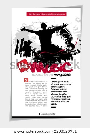 Brochure, ebook or presentation mockup with music event subject, vector illustration easy to editable