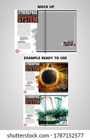 Brochure, ebook or presentation mockup ready for use, vector illustration easy to editable