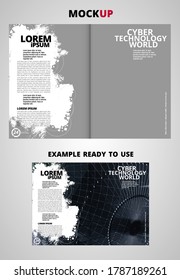 Brochure, ebook or presentation mockup ready for use, vector illustration easy to editable