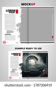 Brochure, ebook or presentation mockup ready for use, vector illustration easy to editable