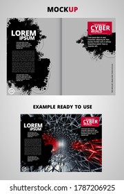 Brochure, ebook or presentation mockup ready for use, vector illustration easy to editable
