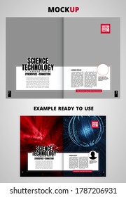 Brochure, ebook or presentation mockup ready for use, vector illustration easy to editable