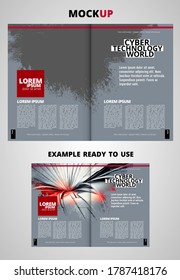 Brochure, ebook or presentation mockup ready for use, vector illustration easy to editable