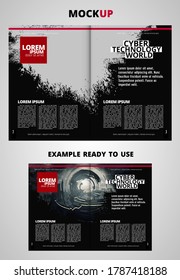 Brochure, ebook or presentation mockup ready for use, vector illustration easy to editable