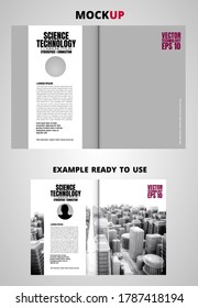 Brochure, ebook or presentation mockup ready for use, vector illustration easy to editable