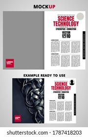 Brochure, ebook or presentation mockup ready for use, vector illustration easy to editable