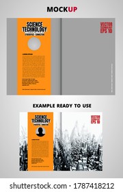 Brochure, ebook or presentation mockup ready for use, vector illustration easy to editable