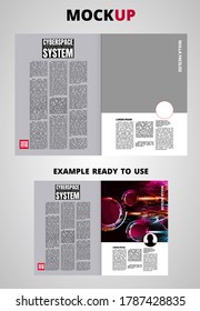 Brochure, ebook or presentation mockup ready for use, vector illustration easy to editable