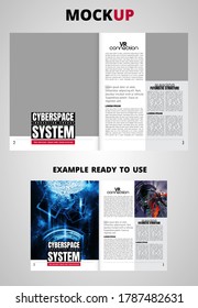 Brochure, ebook or presentation mockup ready for use, vector illustration easy to editable