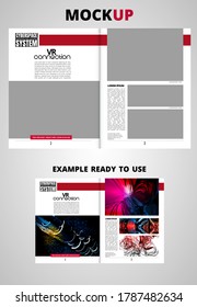 Brochure, ebook or presentation mockup ready for use, vector illustration easy to editable