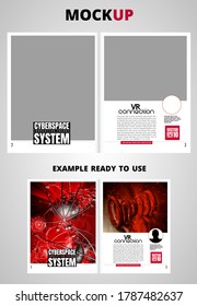 Brochure, ebook or presentation mockup ready for use, vector illustration easy to editable
