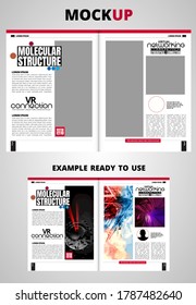 Brochure, ebook or presentation mockup ready for use, vector illustration easy to editable