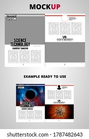 Brochure, ebook or presentation mockup ready for use, vector illustration easy to editable