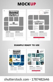 Brochure, ebook or presentation mockup ready for use, vector illustration easy to editable