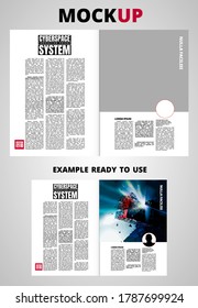 Brochure, ebook or presentation mockup ready for use, vector illustration easy to editable