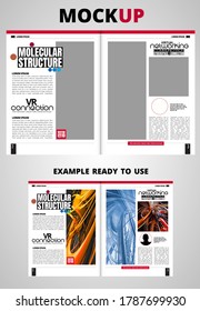 Brochure, ebook or presentation mockup ready for use, vector illustration easy to editable