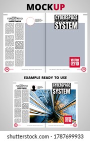Brochure, ebook or presentation mockup ready for use, vector illustration easy to editable