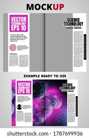 Brochure, ebook or presentation mockup ready for use, vector illustration easy to editable