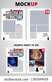 Brochure, ebook or presentation mockup ready for use, vector illustration easy to editable