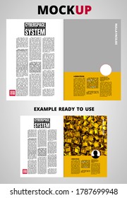 Brochure, ebook or presentation mockup ready for use, vector illustration easy to editable