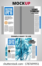 Brochure, ebook or presentation mockup ready for use, vector illustration easy to editable