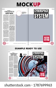 Brochure, ebook or presentation mockup ready for use, vector illustration easy to editable