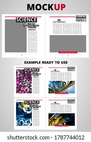 Brochure, ebook or presentation mockup ready for use, vector illustration easy to editable
