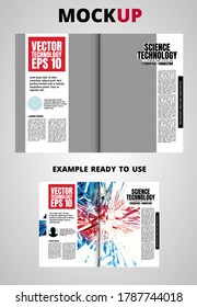 Brochure, ebook or presentation mockup ready for use, vector illustration easy to editable
