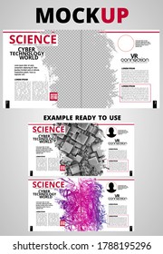 Brochure, ebook or presentation mockup ready for use, vector illustration easy to editable