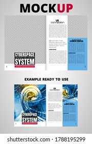 Brochure, ebook or presentation mockup ready for use, vector illustration easy to editable