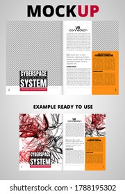 Brochure, ebook or presentation mockup ready for use, vector illustration easy to editable