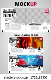 Brochure, ebook or presentation mockup ready for use, vector illustration easy to editable