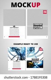 Brochure, ebook or presentation mockup ready for use, vector illustration easy to editable